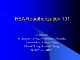 HEA Reauthorization 101