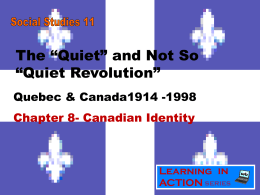 The “Quiet Revolution” - Vancouver School Board