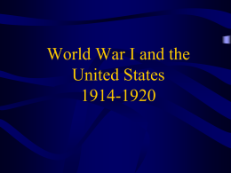 War and the American State 1914-1920