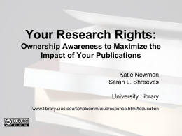 Your Research Rights: Ownership Awareness to Maximize …