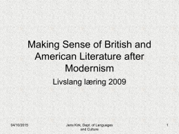 Making Sense of British and American Literature after