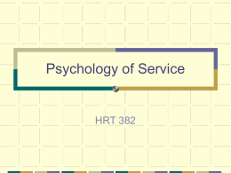 Psychology of Service - California State Polytechnic