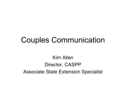 Couples Communication - University of Missouri …