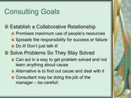Consulting Goals - Texas Christian University