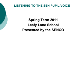 LEARN TO LISTEN TO THE PUPIL VOICE