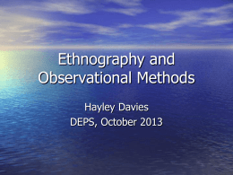 Ethnography and Observational Methods