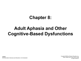 Chapter 8: Adult Aphasia and Other Cognitive