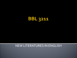 NEW LITERATURES IN ENGLISH - Universiti Putra Malaysia
