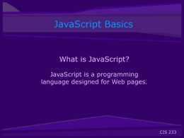 JavaScript Basics PowerPoint