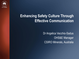 Enhancing safety culture through effective communication