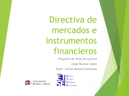 Directiva de mercados e instrumentos financieros