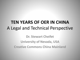 TEN YEARS OF OER IN CHINA A Legal and Technical …