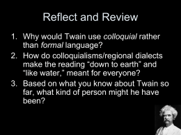 Mark Twain’s Language