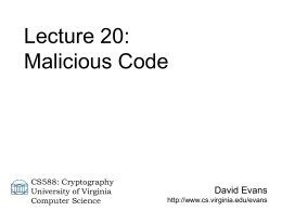 Public-Key Protocols - University of Virginia