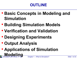 Chapter 1 -- What is Simulation?
