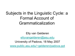 Subjects and the Linguistic Cycle