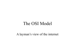 The OSI Model - Christopher Newport University