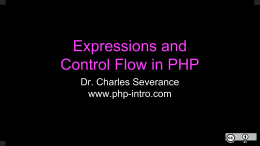 Expressions and Control Flow in PHP
