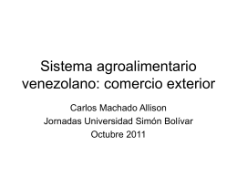 Sistema agroalimentario venezolano: comercio exterior