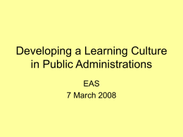 Developing a Learning Culture in Public Administrations