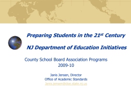 Learning and Leading in the 21st Century: NJDOE Update