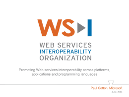 WS-I Overview Presentation