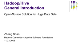 Hadoop / Hive General Introduction - Bar