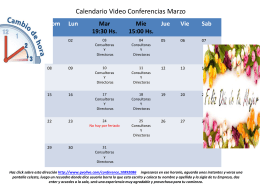 Calendario Video Conferencias Marzo