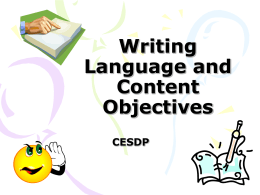 Writing Language and Content Objectives #2