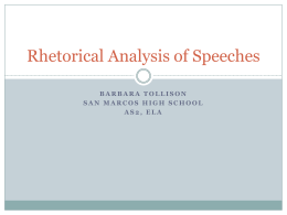 Rhetorical Analysis of Speeches