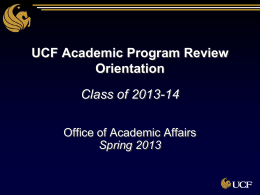 UCF Academic Program Review Orientation