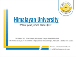 About Us - Himalayan University | Top Universities