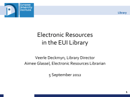 Presentazione di PowerPoint - European University Institute