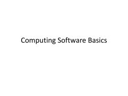 Computing Software Basics