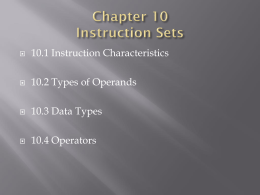 10.1 Machine Instruction Characteristics