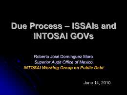 Due Process – ISSAIs and INTOSAI GOVs