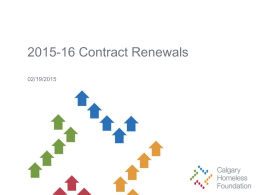 2015-16 Contract Renewals - Calgary Homeless Foundation