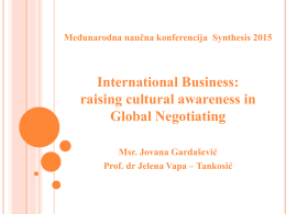International Business: raising cultural awareness in