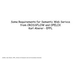 'Semantic' Web Services Karl Aberer