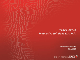 Trade Finance innovative solutions for SMEs