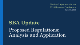 Federal Update - National 8(a) Association