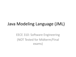 Java Method Language (JML) - University of British Columbia