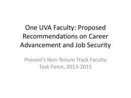 Proposed “One UVA Faculty” Approach/Guidelines