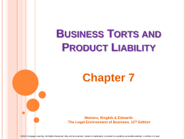 Product Liability/Intellectual Property-
