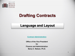 Policies and Regulations on Contracts