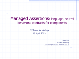 Managed Assertions: language