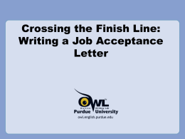 Crossing the Finish Line: Writing a Job Acceptance Letter