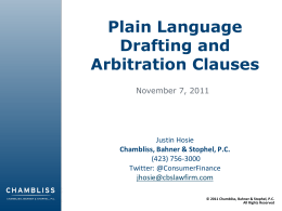Plain Language Drafting and Arbitration Clauses