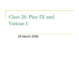 Class 26: Vatican I - Massachusetts Institute of Technology