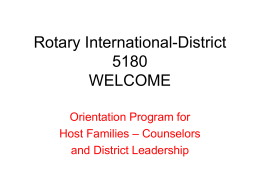 Rotary International-District 5180 WELCOME